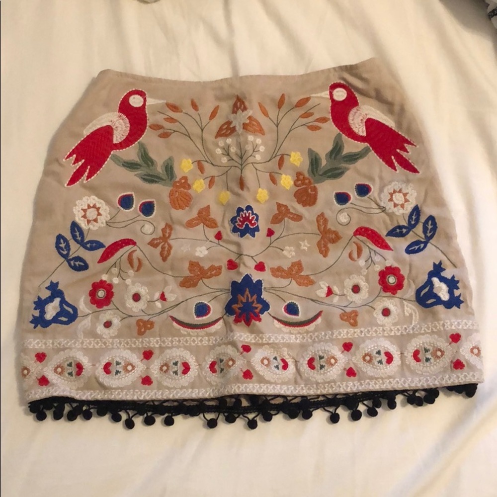 Embroidered Mini Skirt